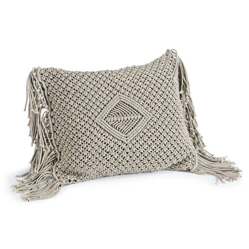 Leo Macrame Fringe Pillow